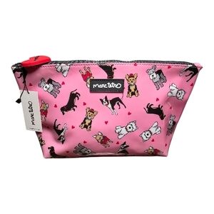 FOR BLISS TREASURES - Marc Tetro Pink Dog Print Cosmetic Pouch NWT